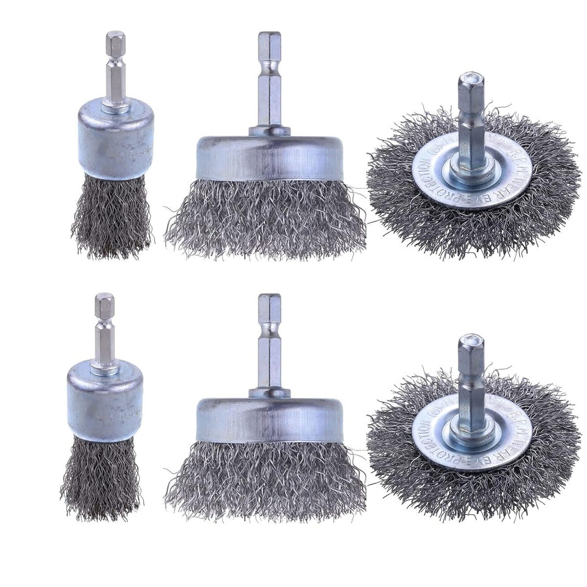6 Pack Carbon Steel Wire Wheel Brush, Wheel Brush for Dill