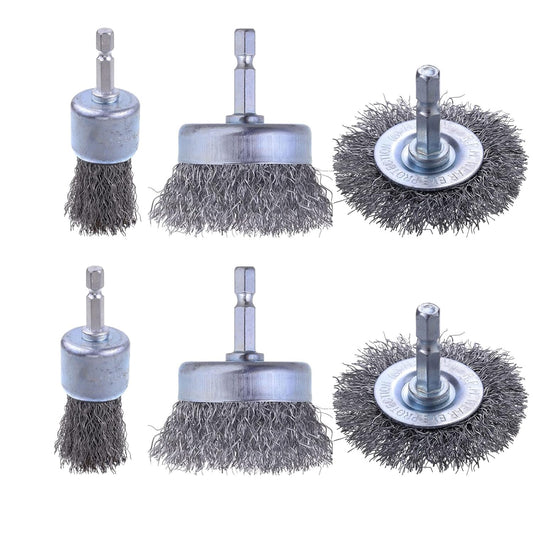 6 Pack Carbon Steel Wire Wheel Brush, Wheel Brush for Dill