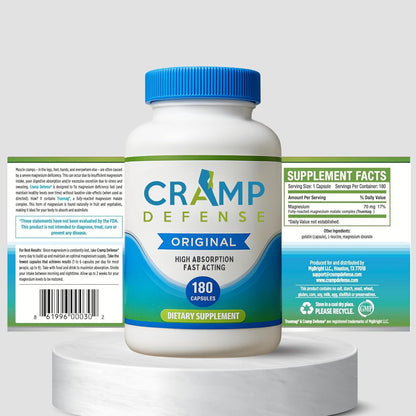Cramp Defense® Leg Cramps Pills, Organic Magnesium Supplement for Muscles.